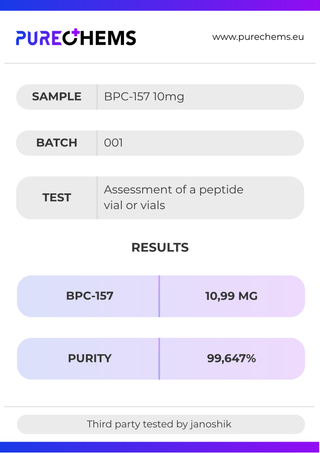 BPC-157 - 10mg Certificate of Analysis