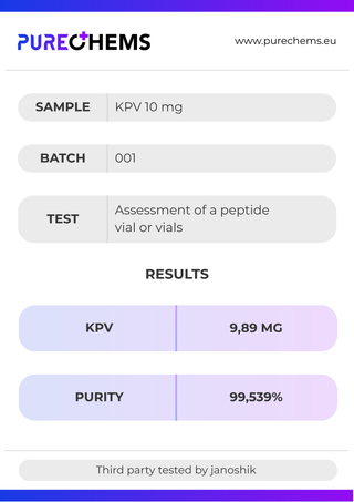 KPV - 10mg Certificate of Analysis