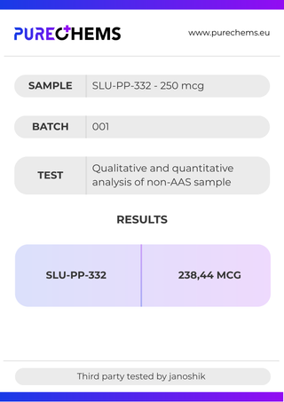 SLU-PP-332 - 250mcg x 60 capsules Certificate of Analysis